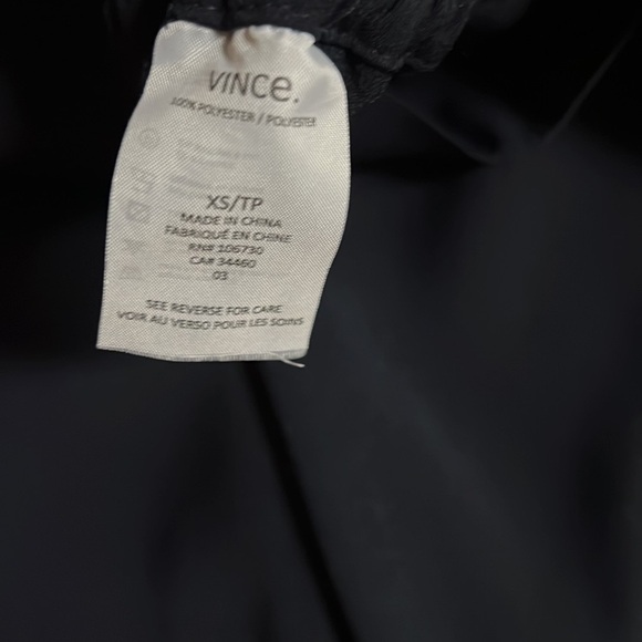 Vince Satin Piped Wrap Seam Pant in Coastal Navy Blue - Picture 8 of 9